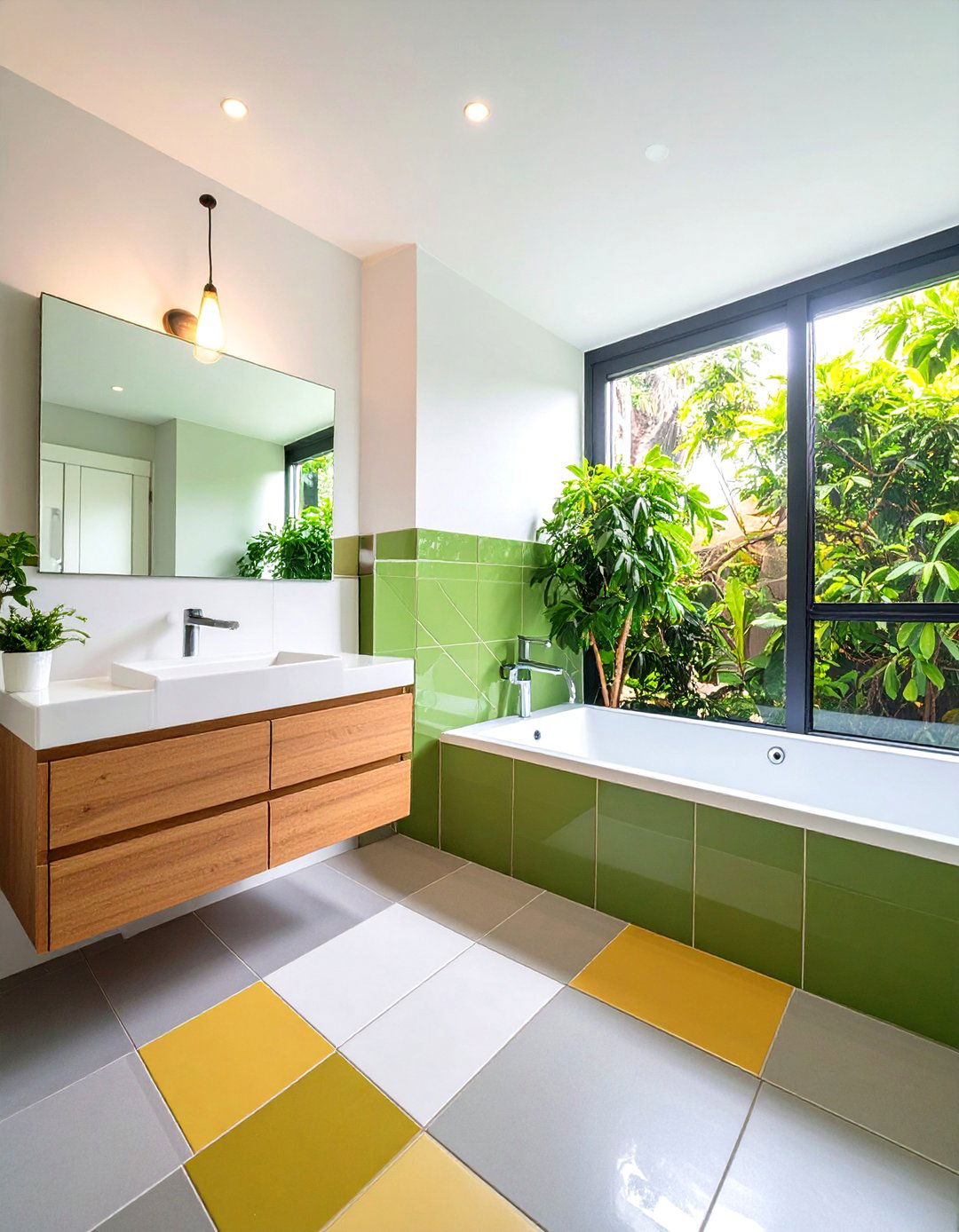 Diagonal Tile Layout - 20 Small Bathroom Flooring Ideas
