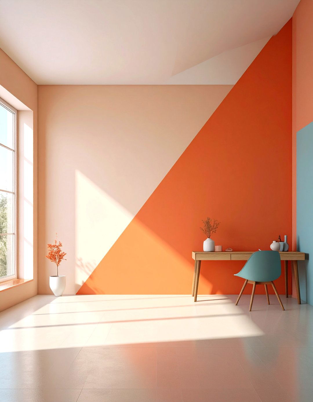 Diagonal Two Tone Cut - 20 Two Tone Wall Paint Ideas