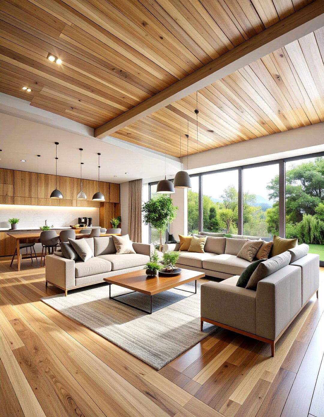 Diagonal Wood Plank Ceiling Installation - 20 Wood Plank Ceiling Ideas