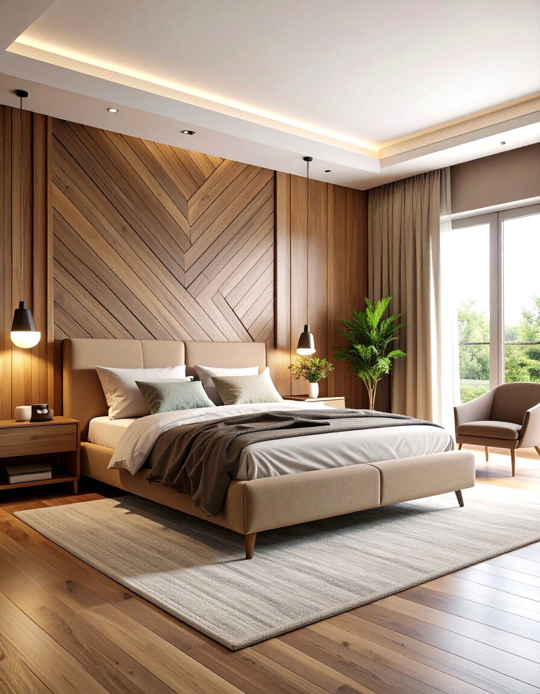Diagonal Wood Trim Accent Wall - 20 Wood Trim Accent Wall Ideas