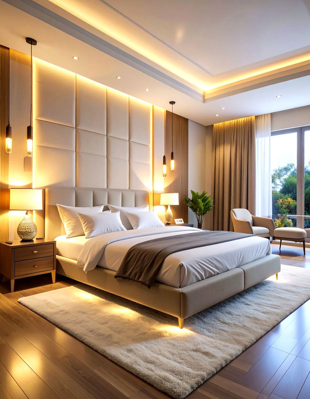 Dial Atmosphere with Smart Lighting Tech - 20 Glam Bedroom Ideas