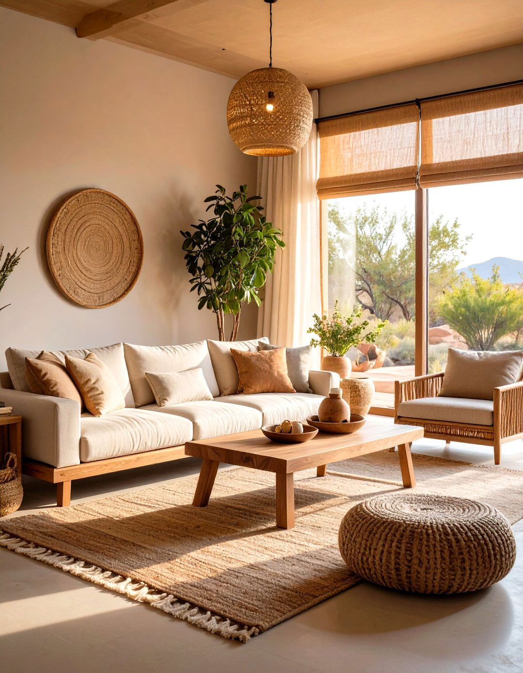 Diffused Light and Sheer Linen Drapes - 20 Desert Themed Room Ideas