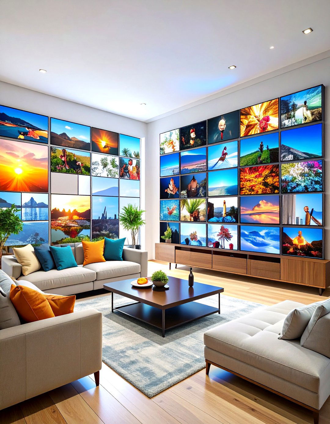 Digital Frame Photo Wall - 20 Photo Wall Ideas