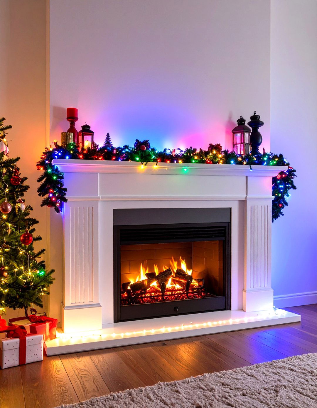 Dimmable Tape Light Layers Subtle Glow - 20 Fireplace Mantel Lighting Ideas