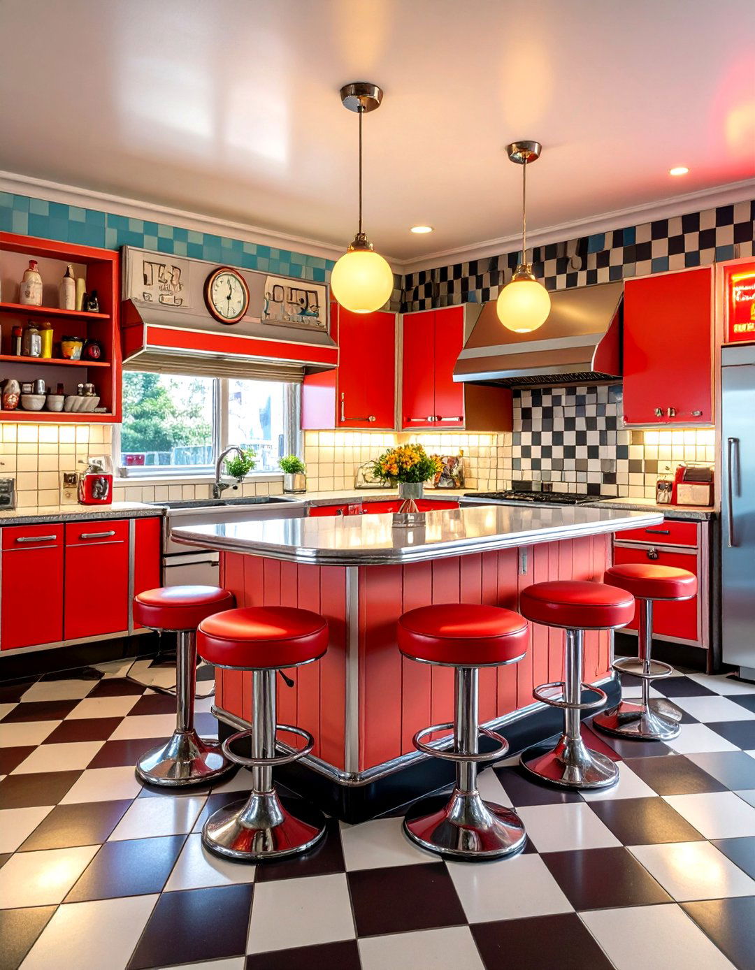 Diner Style Retro Kitchen - 20 Retro Kitchen Ideas
