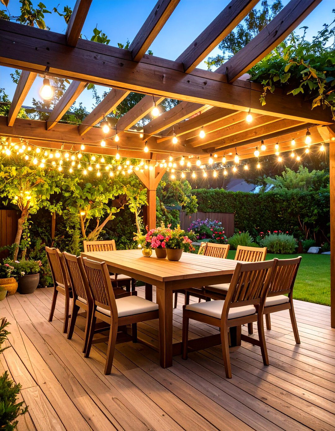 Dining Area Under Pergola - 20 Veranda Ideas
