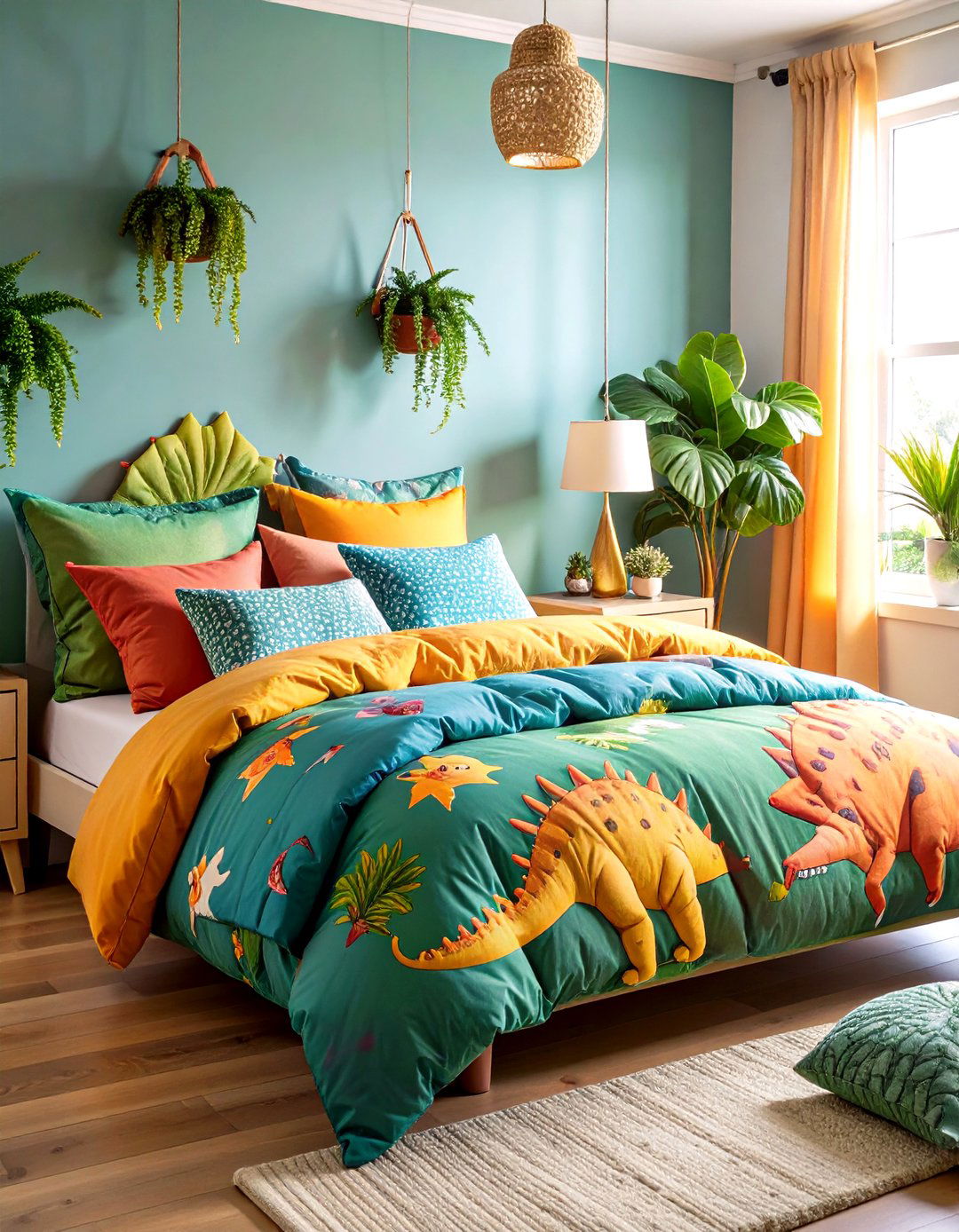 Dinosaur Themed Kids Room Bedding Collections - 20 Dinosaur-themed Kids' Room Ideas