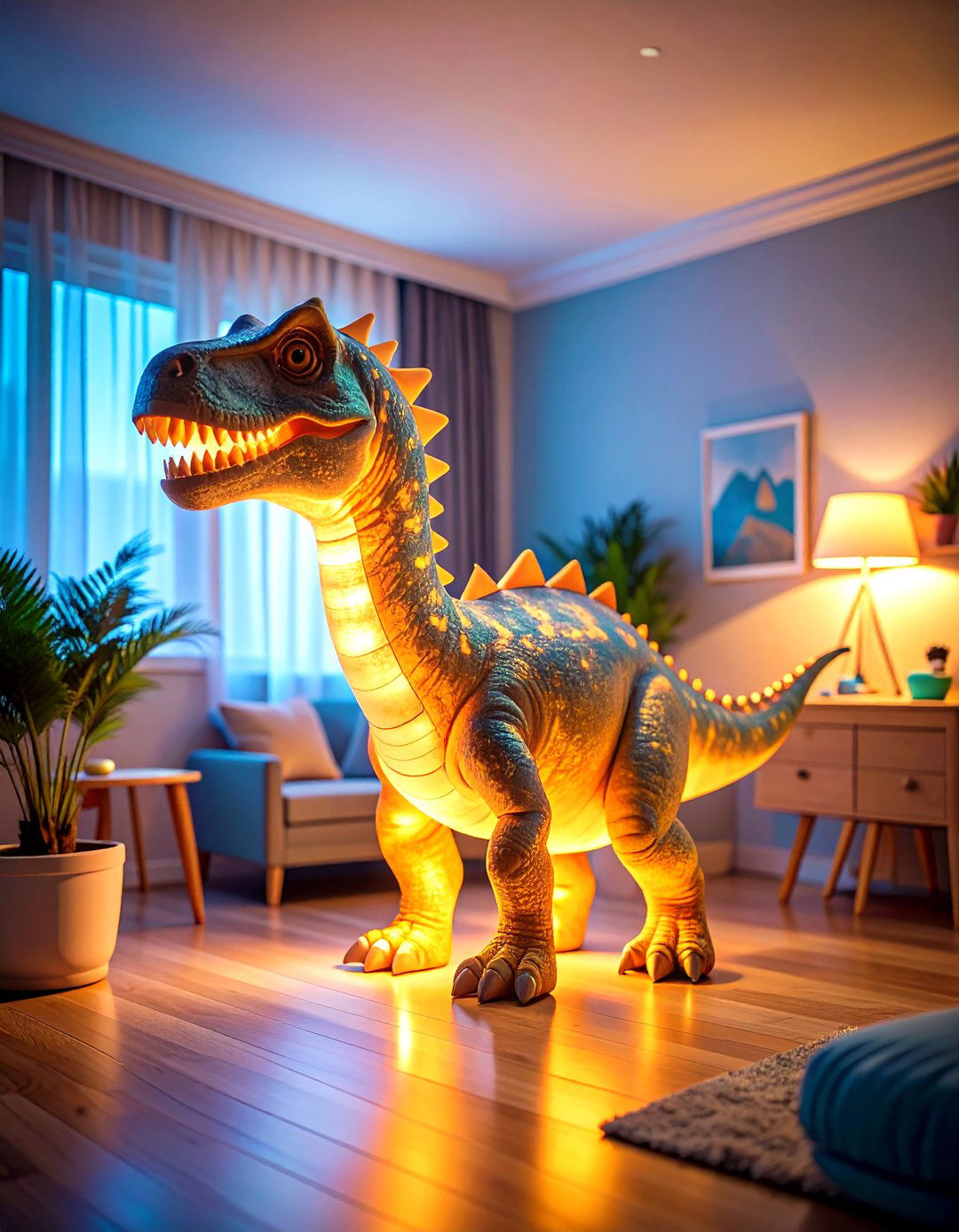 Dinosaur Themed Kids Room Lighting Fixture Features - 20 Dinosaur-themed Kids' Room Ideas