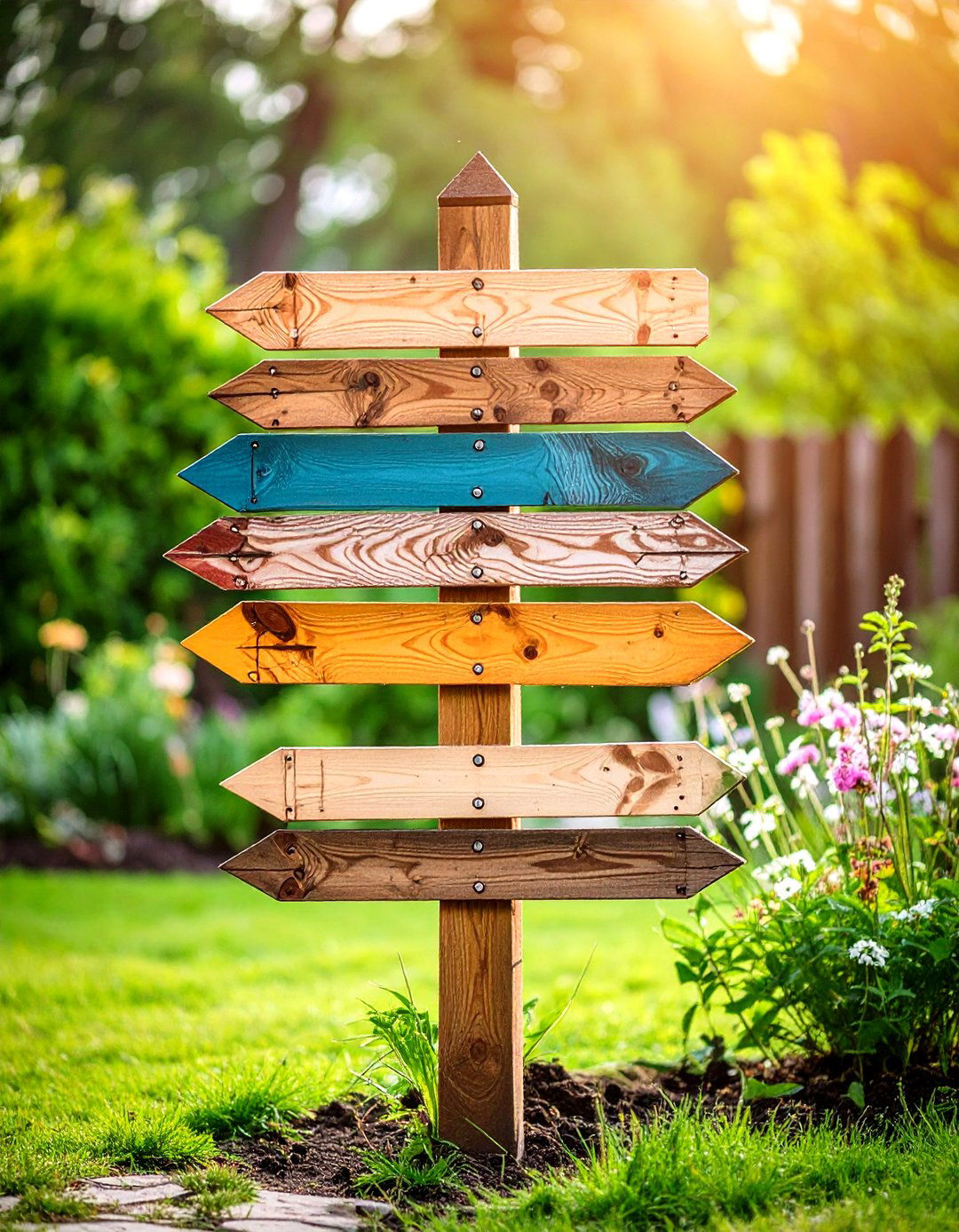 Directional Pallet Signpost - 20 Garden Sign Ideas