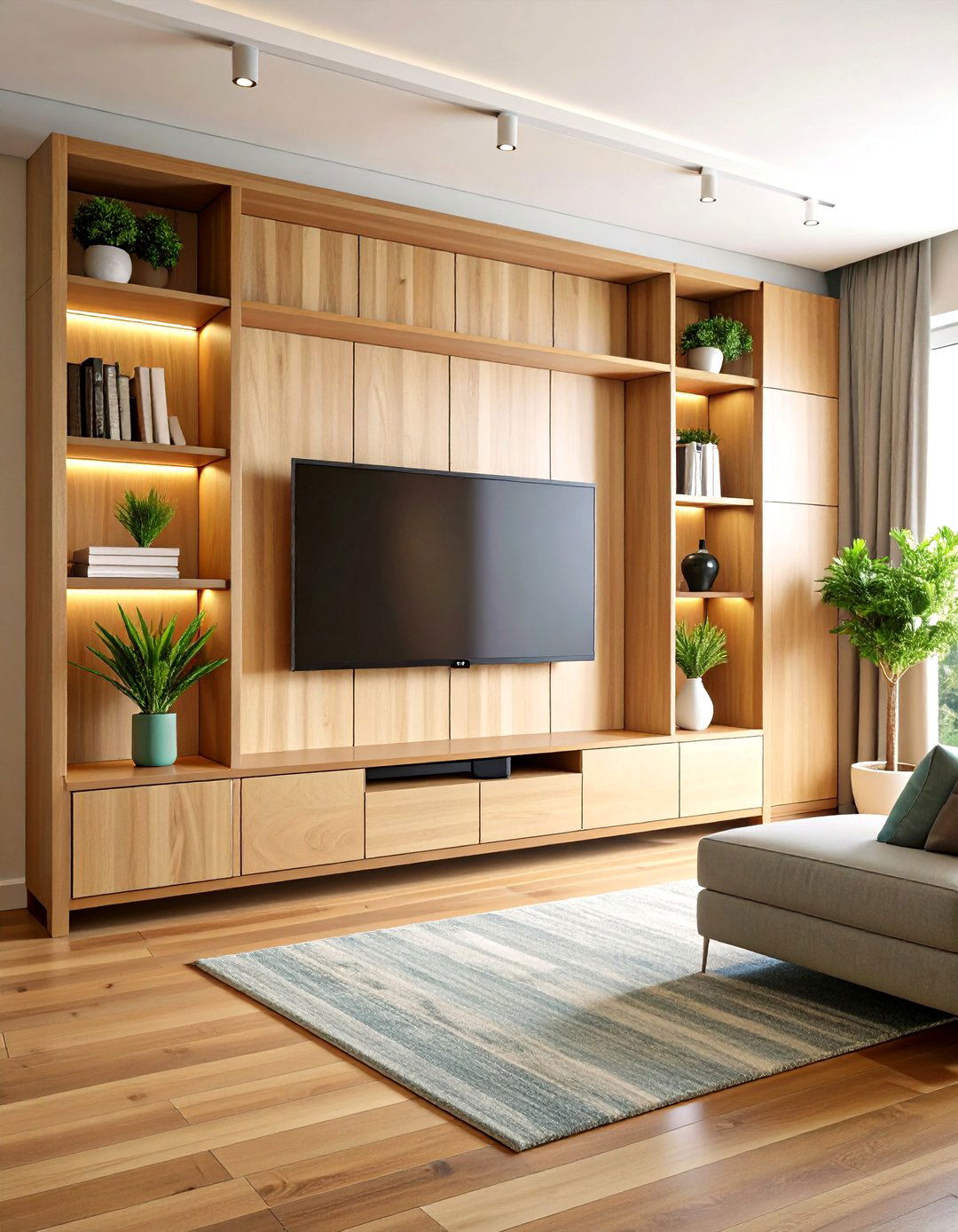 Discreet TV Reveal Behind Panels - 20 Fireplace With Bookshelves