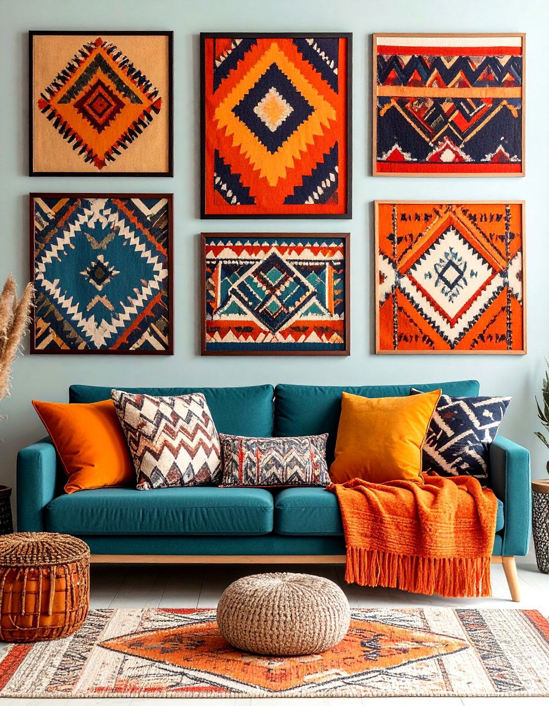 Display Berber Symbols as Gallery Art - 20 Bohemian Moroccan Living Room Ideas