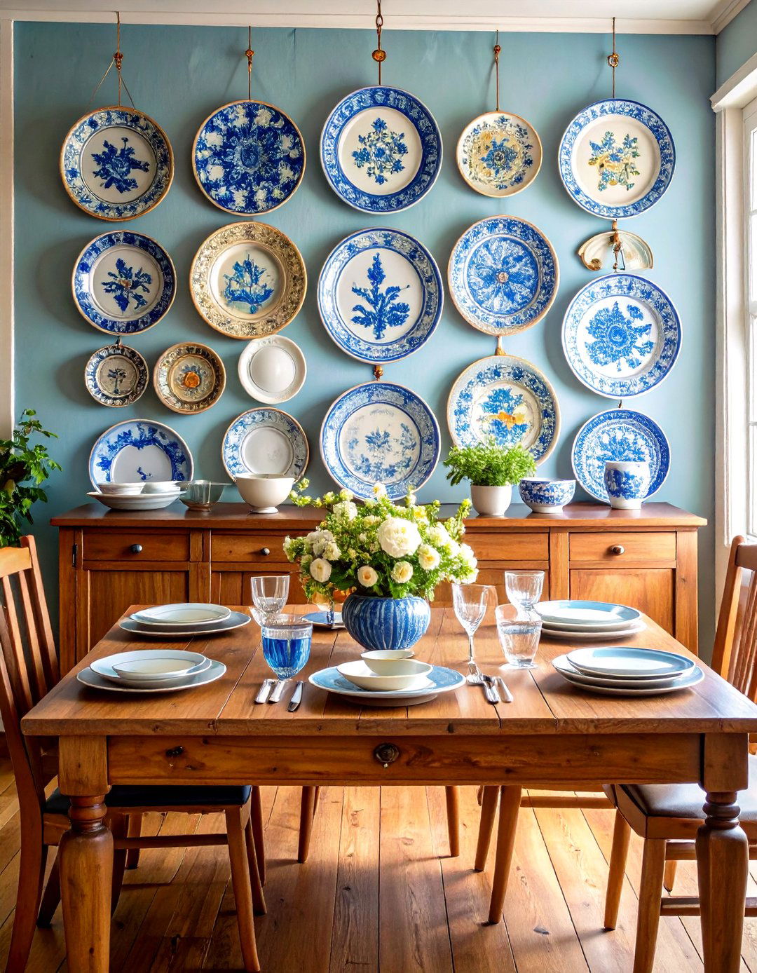 Display Vintage Plate Wall Art - 20 Vintage Dining Room Ideas
