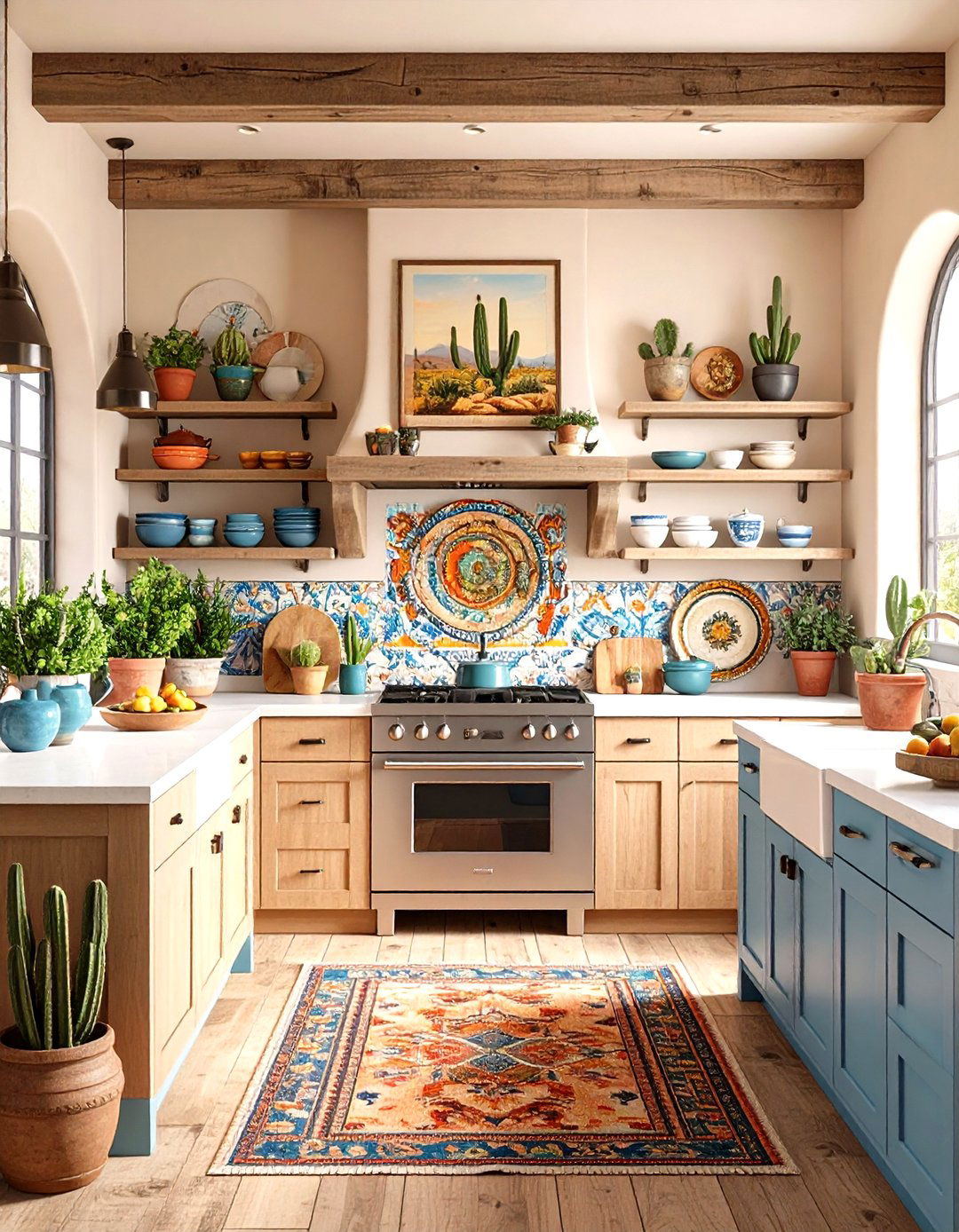 Displaying Desert Inspired Artwork - 20 Southwestern Kitchen Ideas