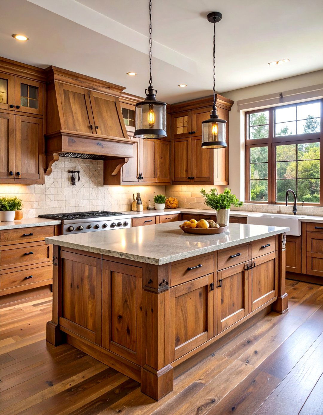 Distressed Brown Rustic Luxe - 20 Brown Kitchen Cabinets Ideas