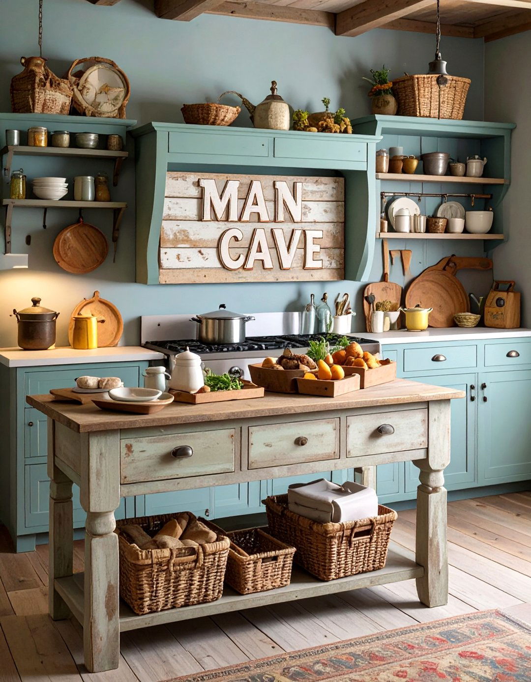 Distressed Farmhouse Man Cave Sign - 20 Man Cave Sign Ideas