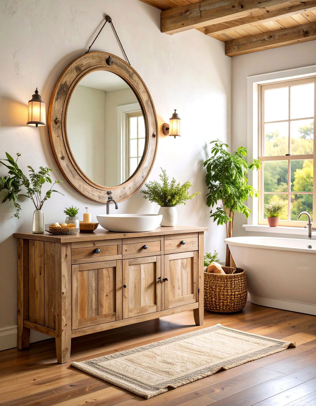 Distressed Oval Farmhouse Bathroom Mirrors - 20 Farmhouse Bathroom Mirrors Ideas