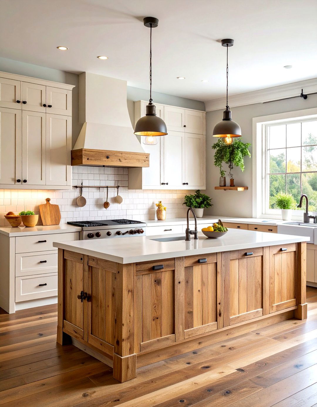 Distressed Wood Plank Rustic Backsplash - 20 Rustic Backsplash Ideas