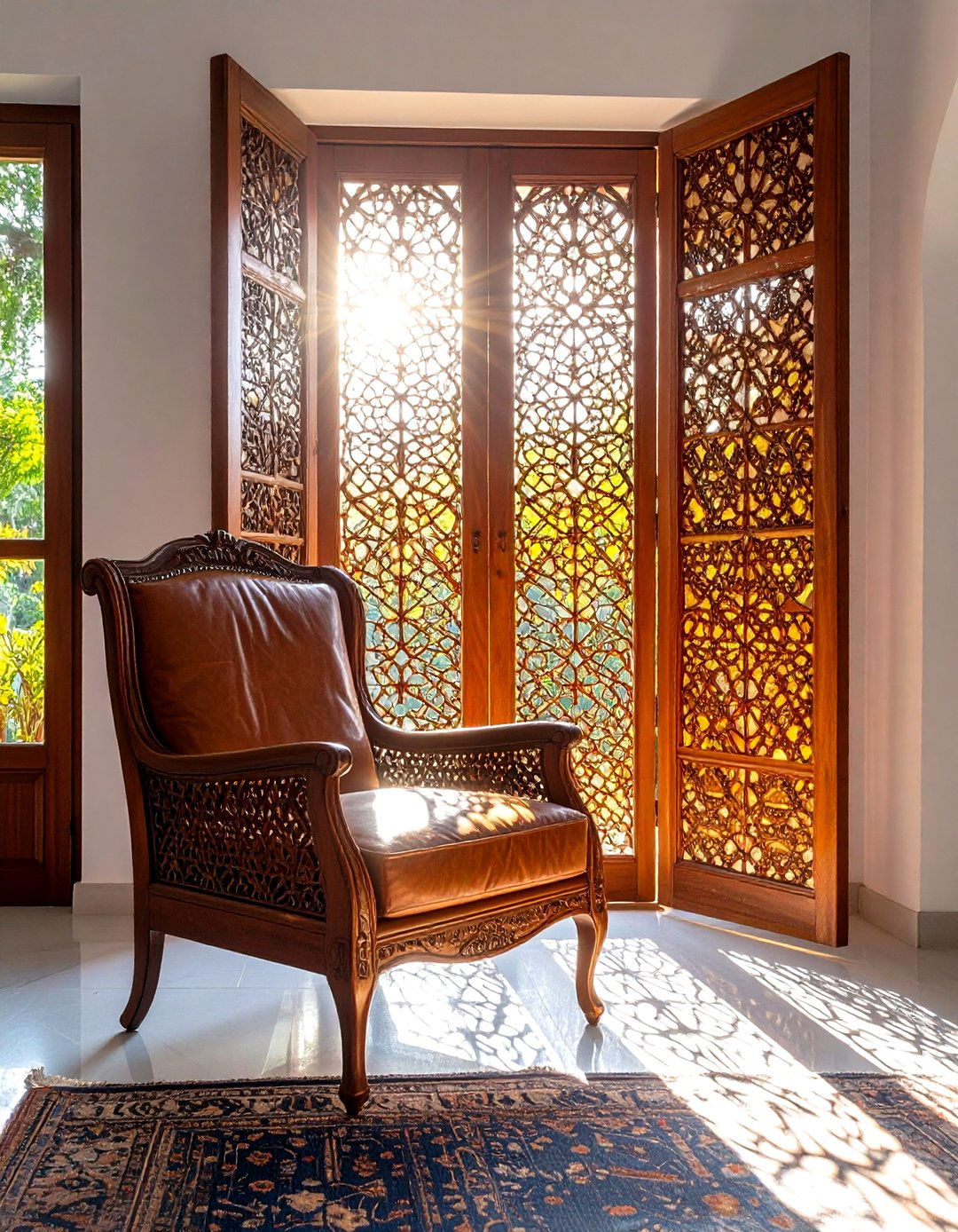 Divide Space with a Mashrabiya Screen - 20 Bohemian Moroccan Living Room Ideas