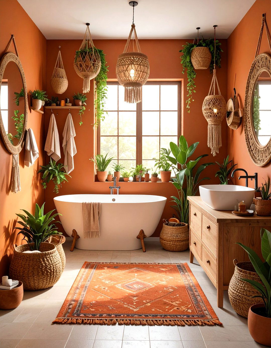 Dorm Bathroom Boho Aesthetic with Natural Elements - 20 Dorm Bathroom Ideas