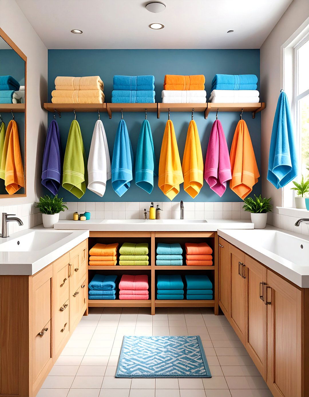 Dorm Bathroom Essential Towel Management System - 20 Dorm Bathroom Ideas