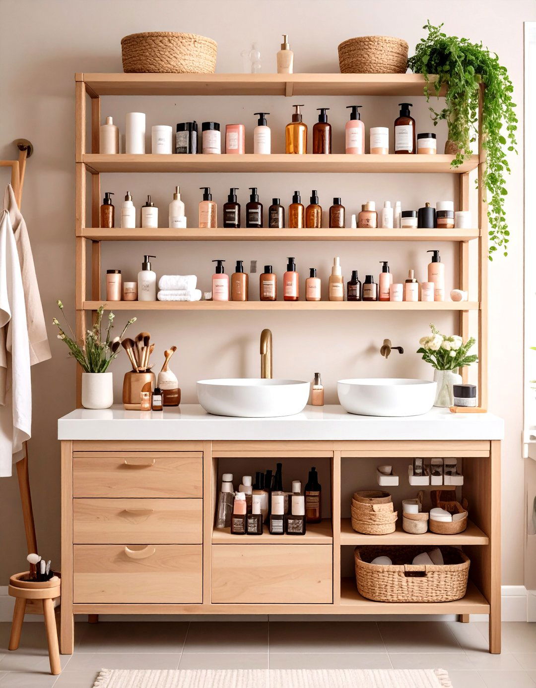 Dorm Bathroom Makeup and Beauty Storage System - 20 Dorm Bathroom Ideas
