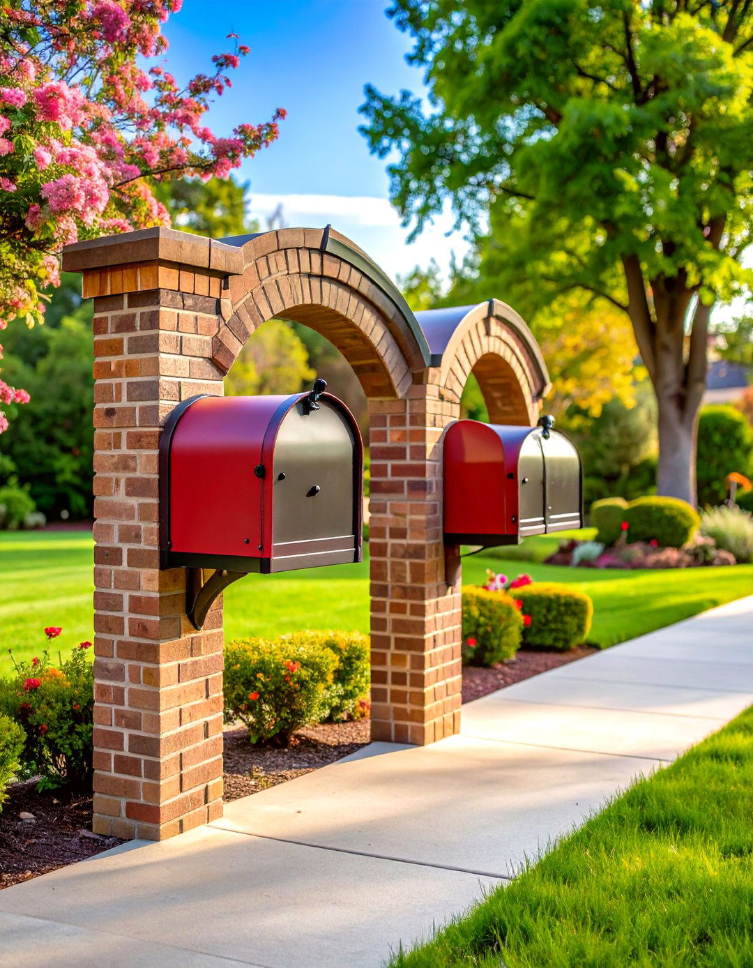 Double Brick Mailbox Symmetrical Design - 20 Brick Mailbox Ideas