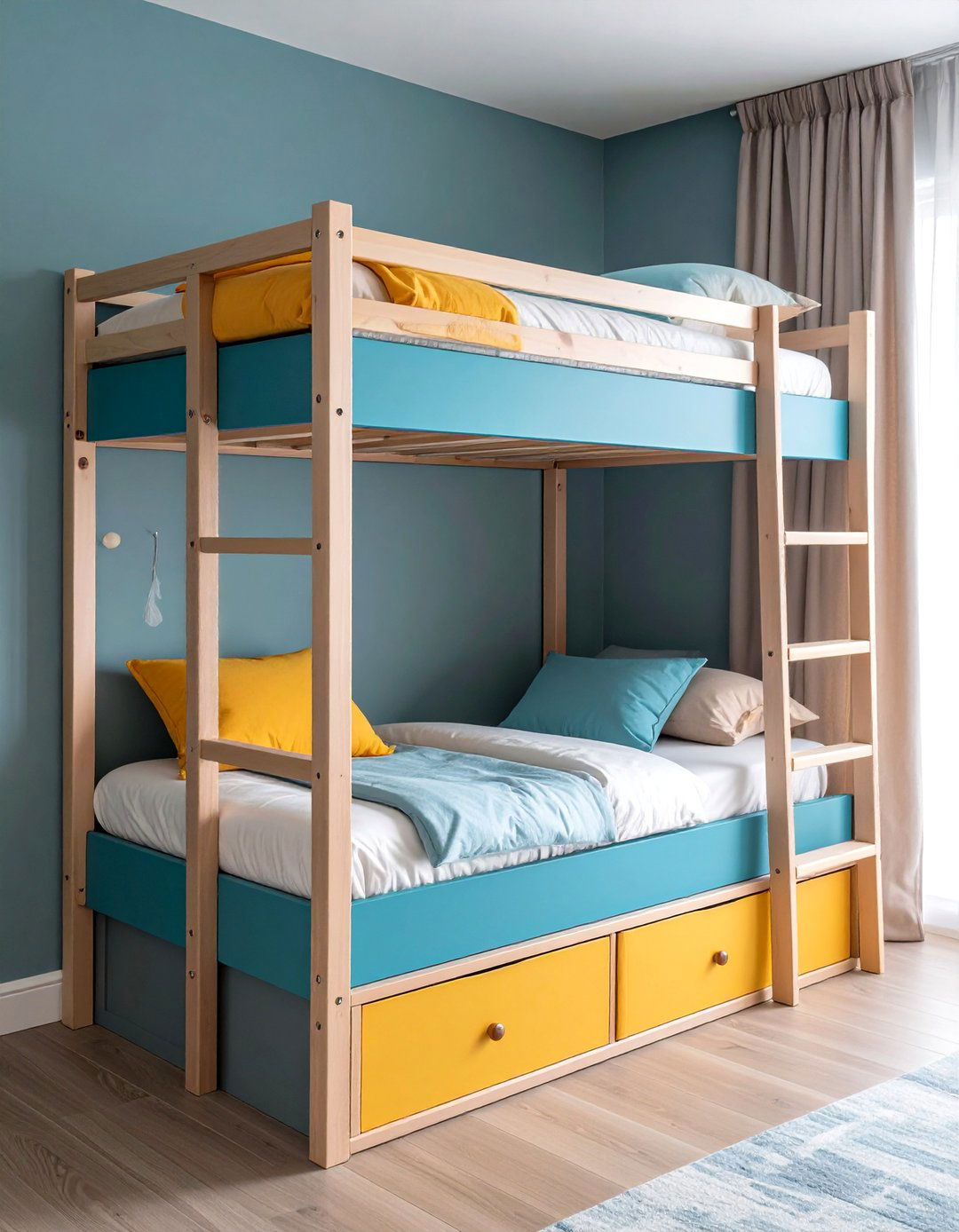 Double Bunk Bed Nook for Siblings - 20 Bed Nook Ideas