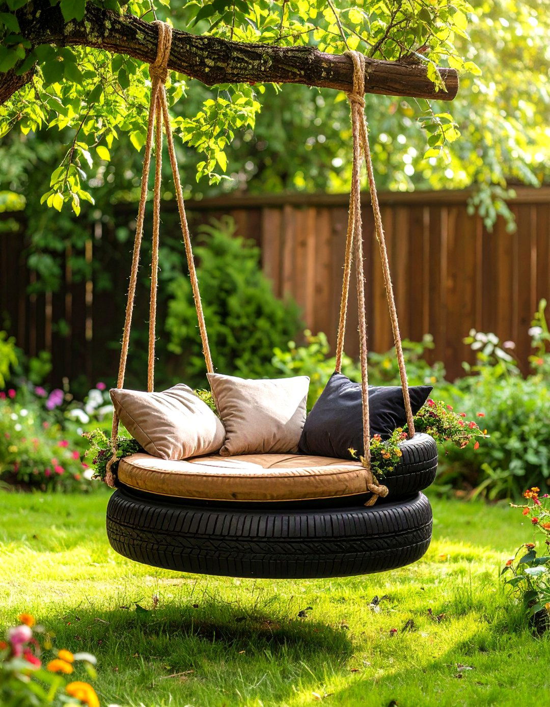 Double Decker Tire Swing - 20 Tire Swing Ideas