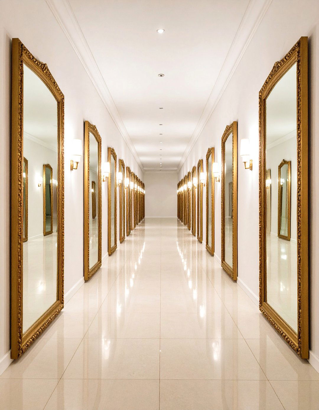Double Hallway Mirrors for Endless Depth - 20 hallway mirror ideas