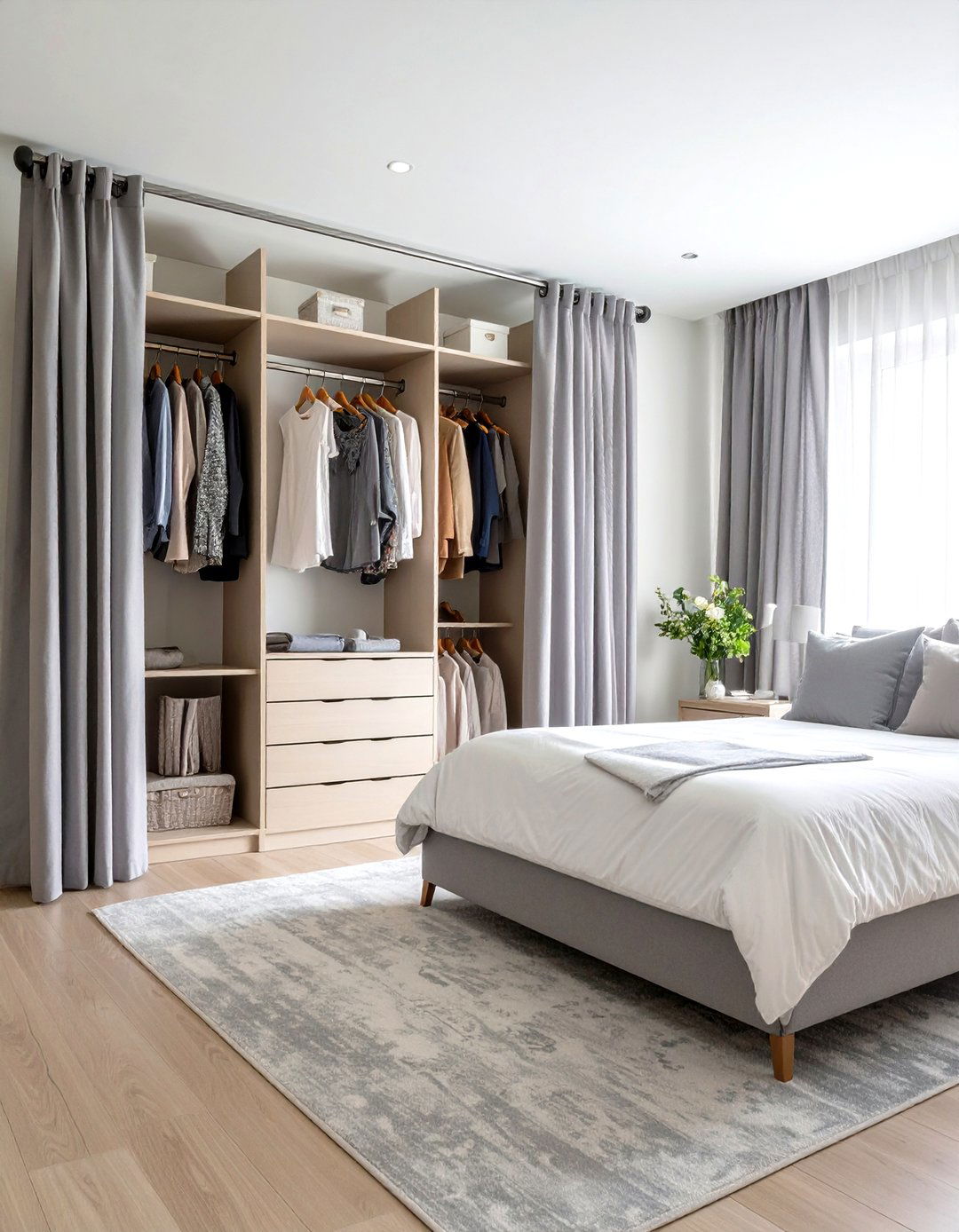 Double Panel Closet Curtain Classic Elegance - 20 closet curtain ideas