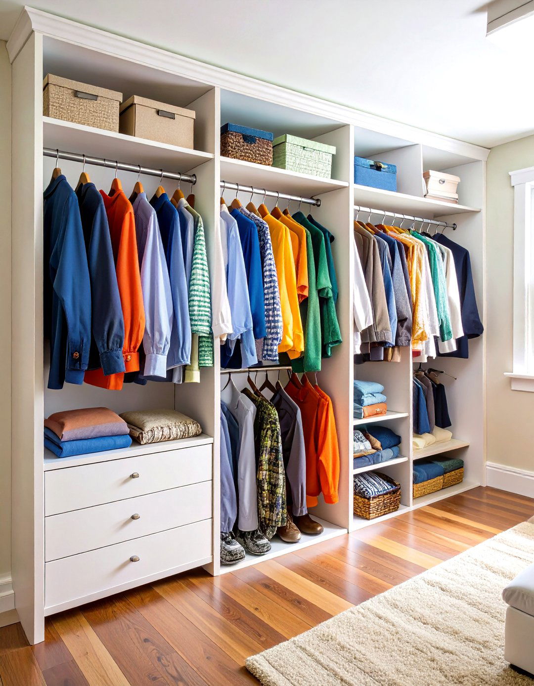 Double Rod Closet Small Bedroom Storage - 20 small bedroom storage ideas