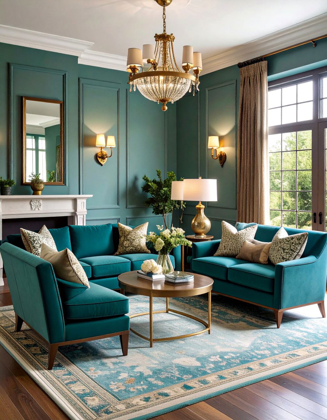 Double Sconce Living Room Wall Lighting Ideas for Symmetrical Balance - 20 Living Room Wall Lighting Ideas