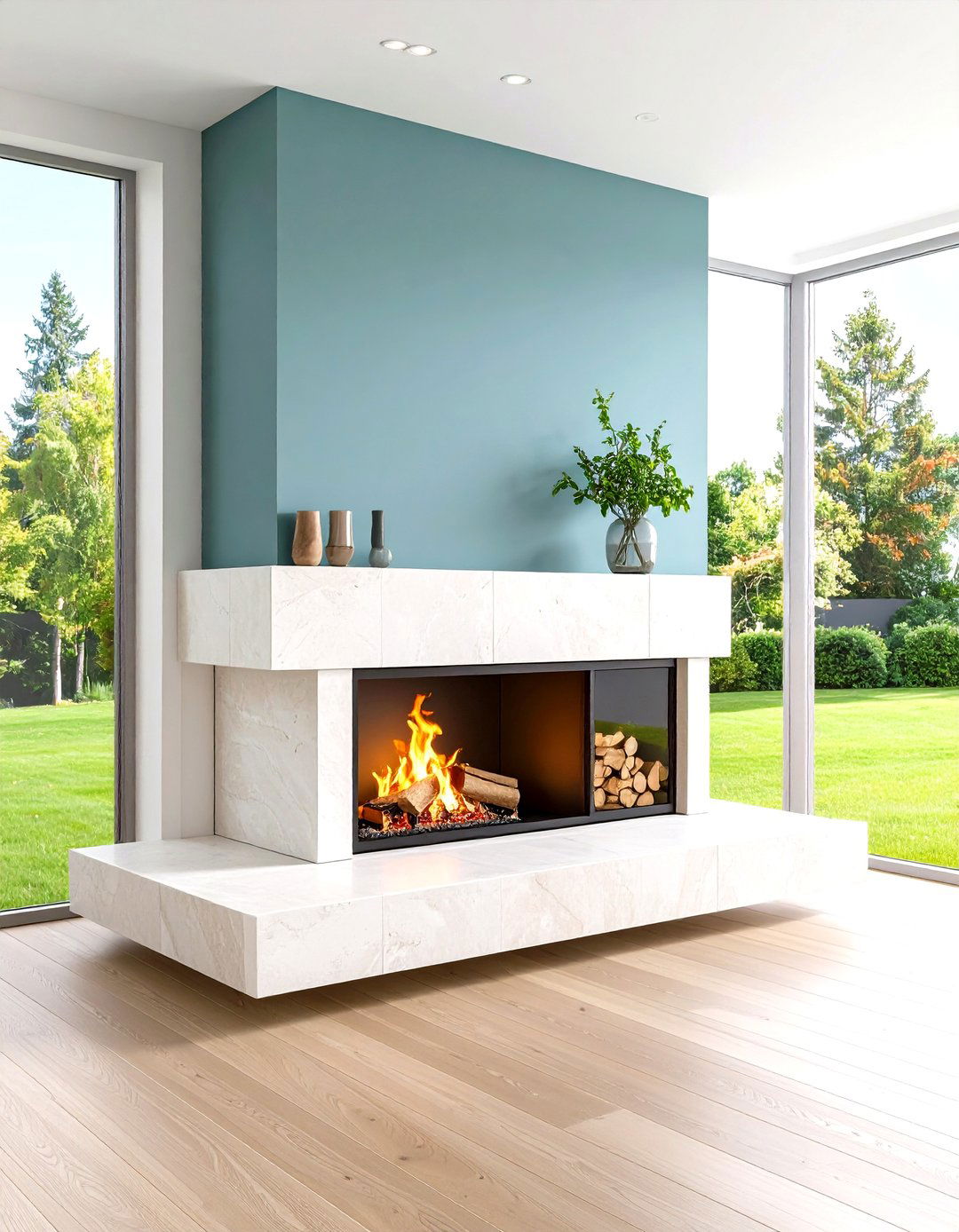 Double Sided Fireplace Hearth Room Divider - 20 Fireplace Hearth Ideas