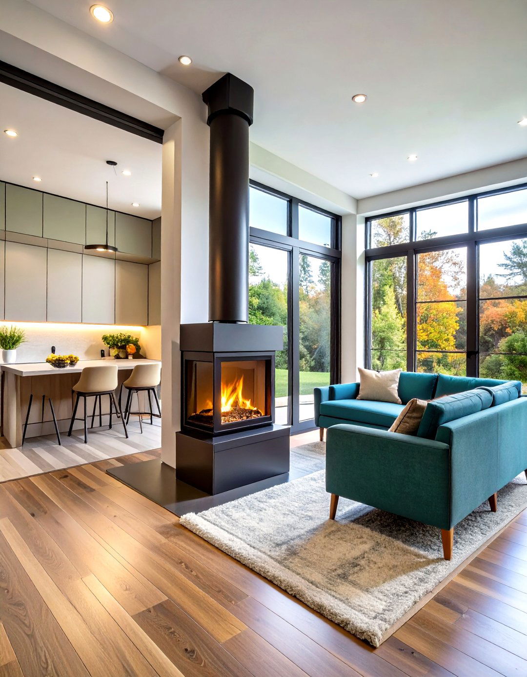 Double Sided Log Burner Room Divider - 20 Log Burner Ideas