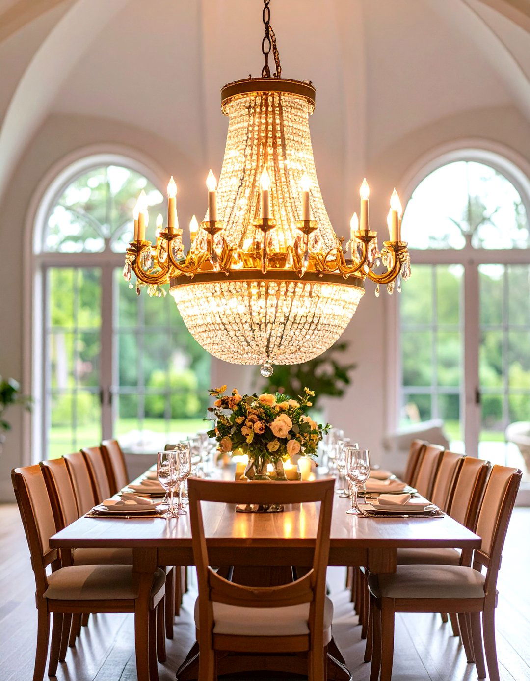 Double Tiered Chandeliers - 20 Vaulted Ceiling Lighting Ideas