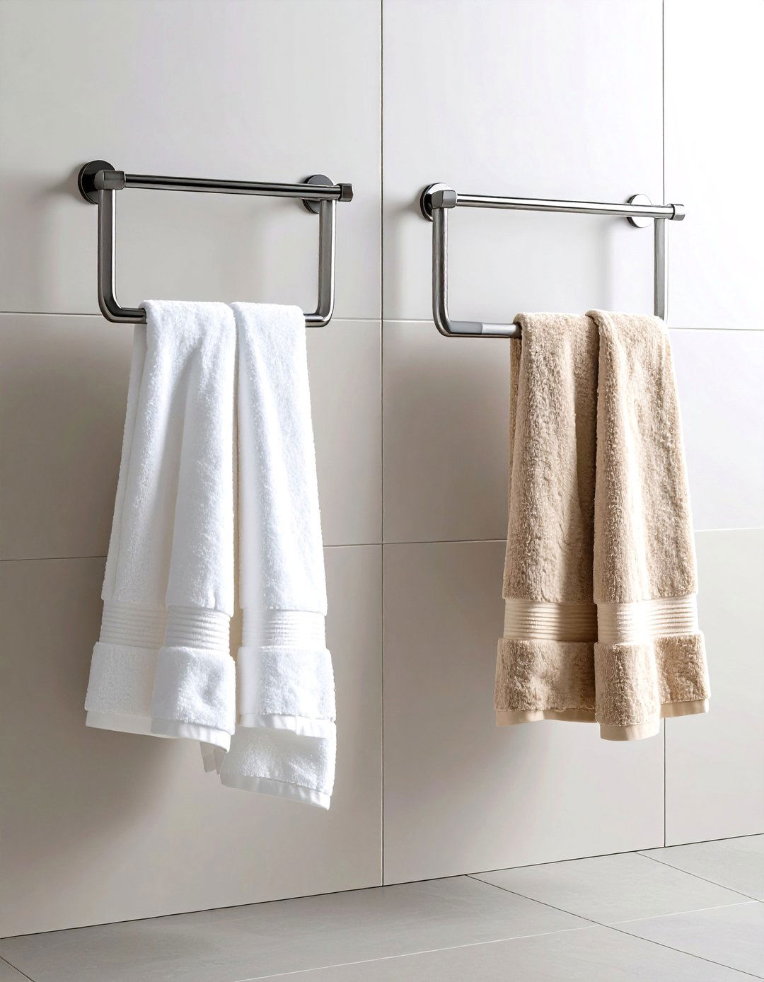 Double Towel Bar Configuration - 20 Towel Display Ideas
