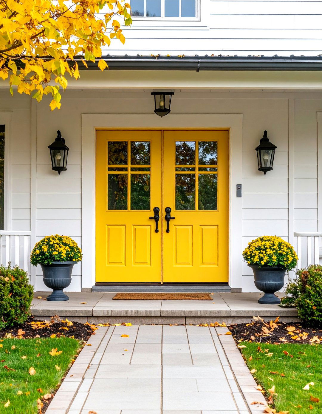 Double Wide Farmhouse Front Door Entry - 20 Farmhouse Front Door Ideas