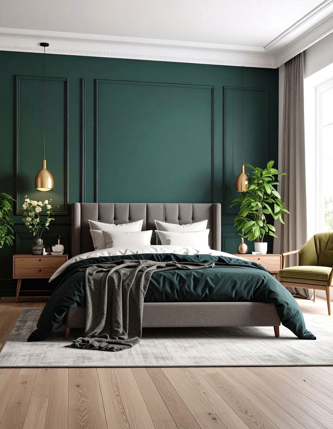 Dramatic Bedroom Focal Wall - 20 Wall Painting Ideas of Any Room