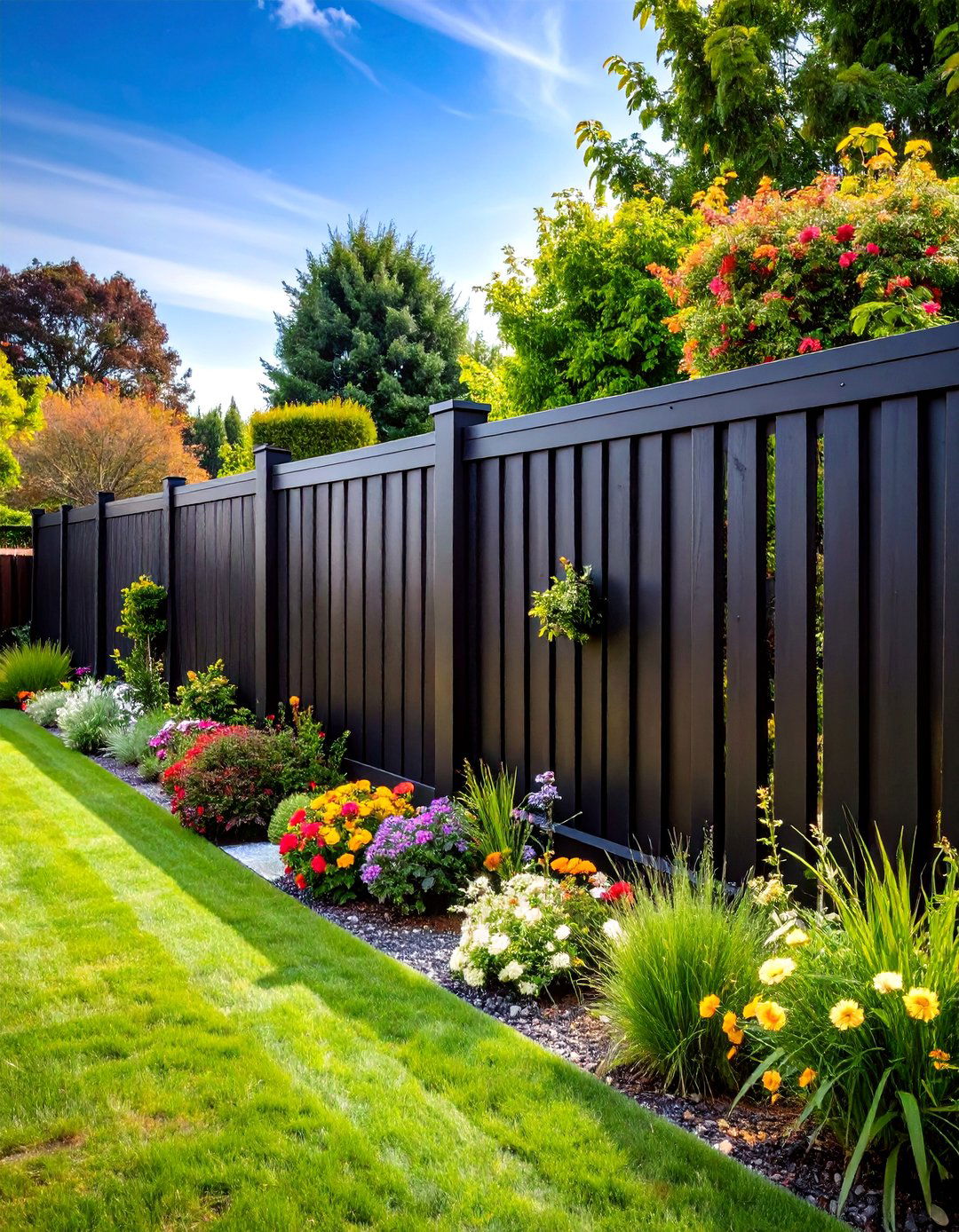 Dramatic Black Garden Fence Colour - 20 Garden Fence Colour Ideas