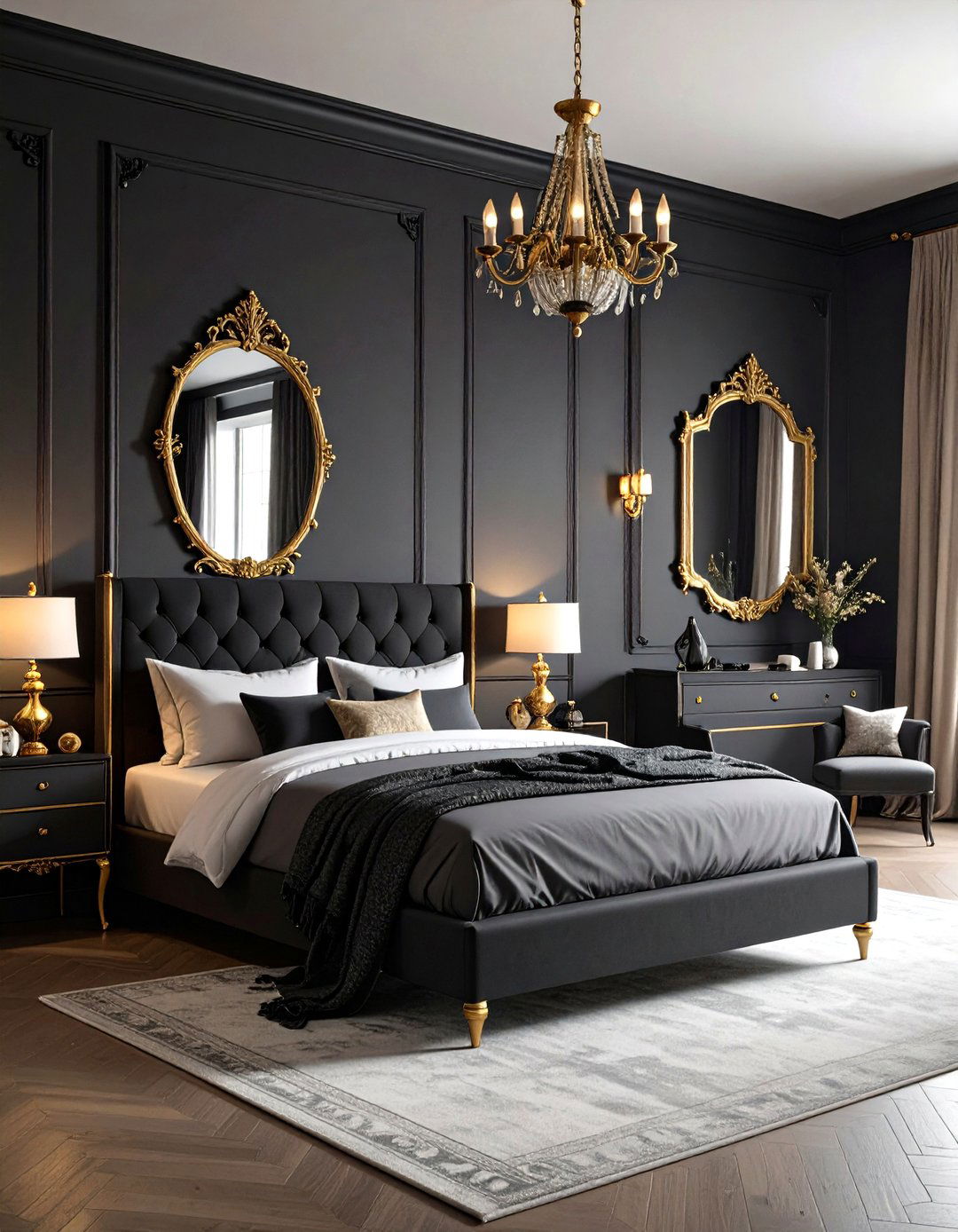 Dramatic Black Walls for a Gothic Bedroom - 20 Gothic Bedroom Ideas