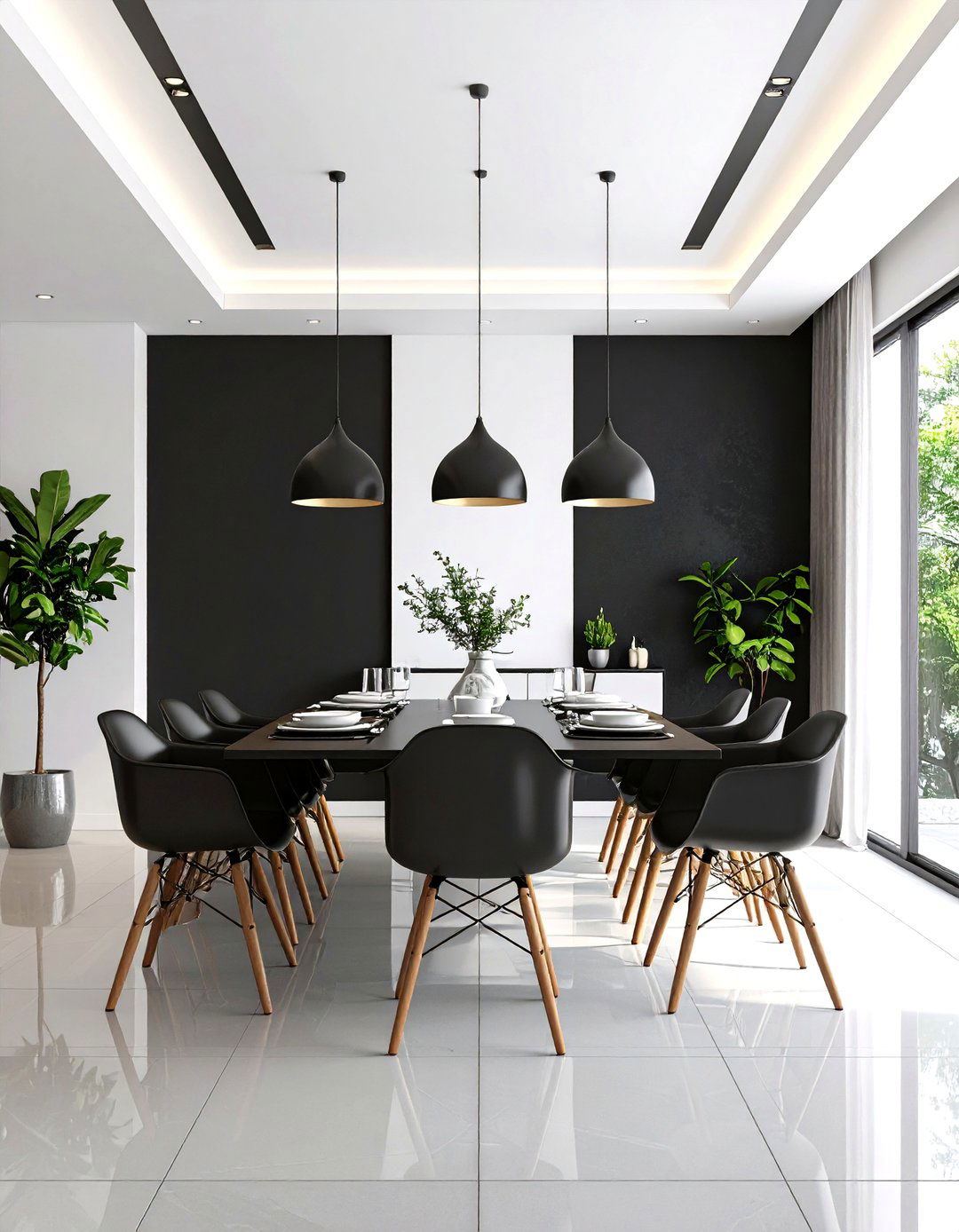Dramatic Black and White Contrast - 20 Two Tone Wall Paint Ideas