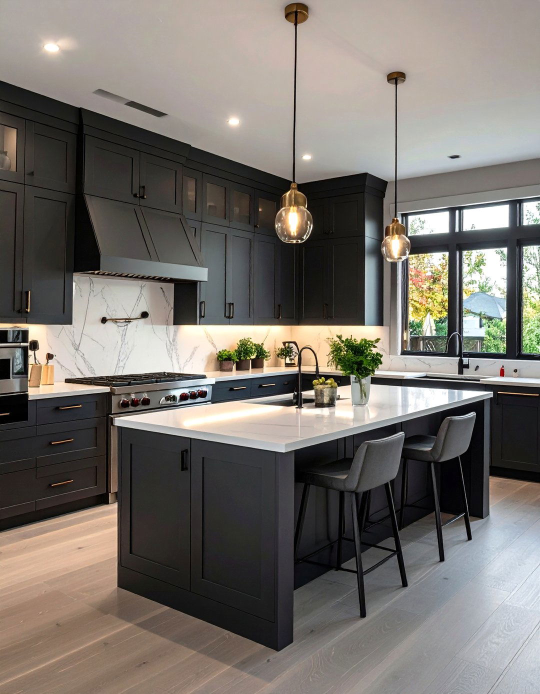 Dramatic Charcoal Gray Gourmet Chefs Kitchen - 20 Gray Kitchens