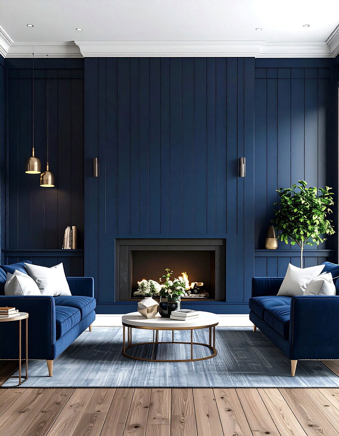 Dramatic Dark Shiplap Accent Wall - 20 Fireplace Accent Wall Ideas