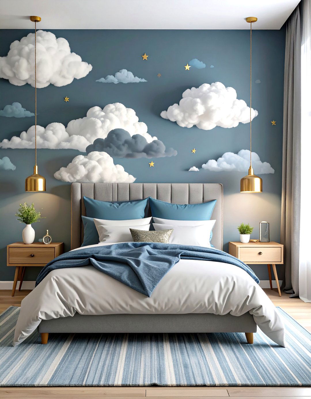 Dramatic Storm Cloud Themed Bedroom Design - 20 Cloud Themed Bedroom Ideas