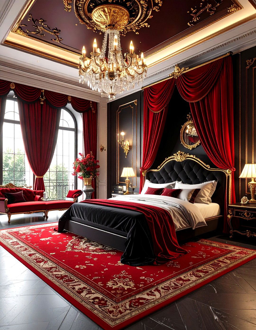 Dramatic Theater Red and Black Bedroom - 20 Red and Black Bedroom Ideas