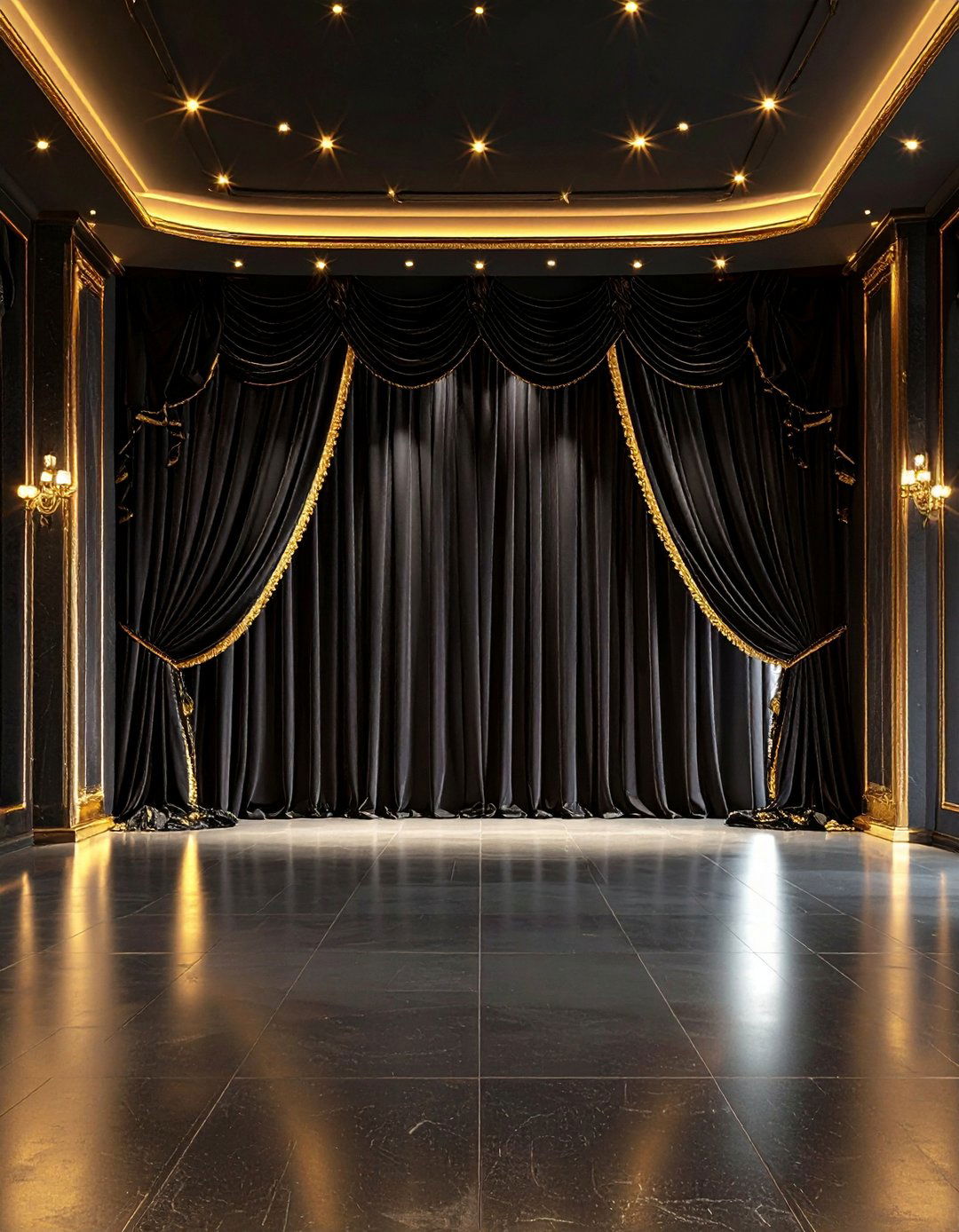 Dramatic Venue Draping for a Black Themed Wedding - 20 Black-Themed Wedding Ideas