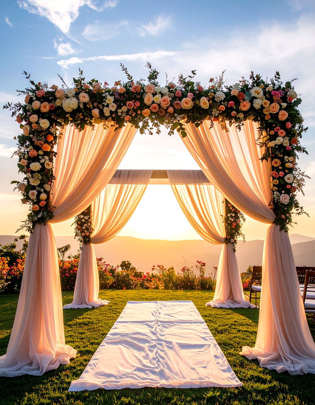 Draped Fabric Wedding Arch - 20 Wedding Arch Ideas