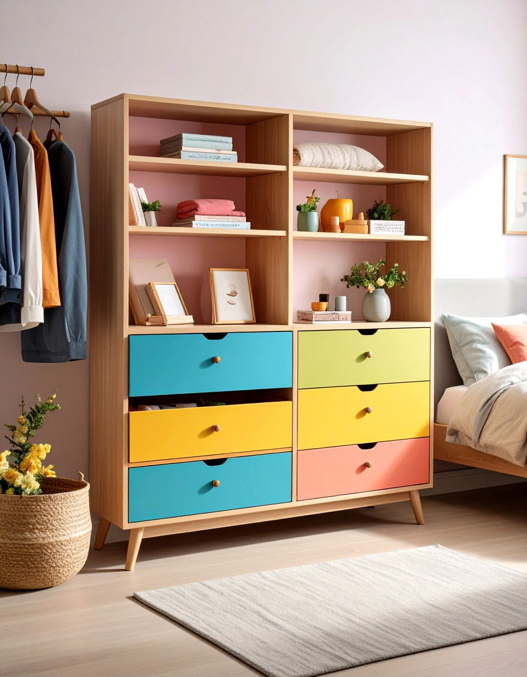 Drawer Based Nightstands - 20 Shared Bedroom Ideas for Small Rooms