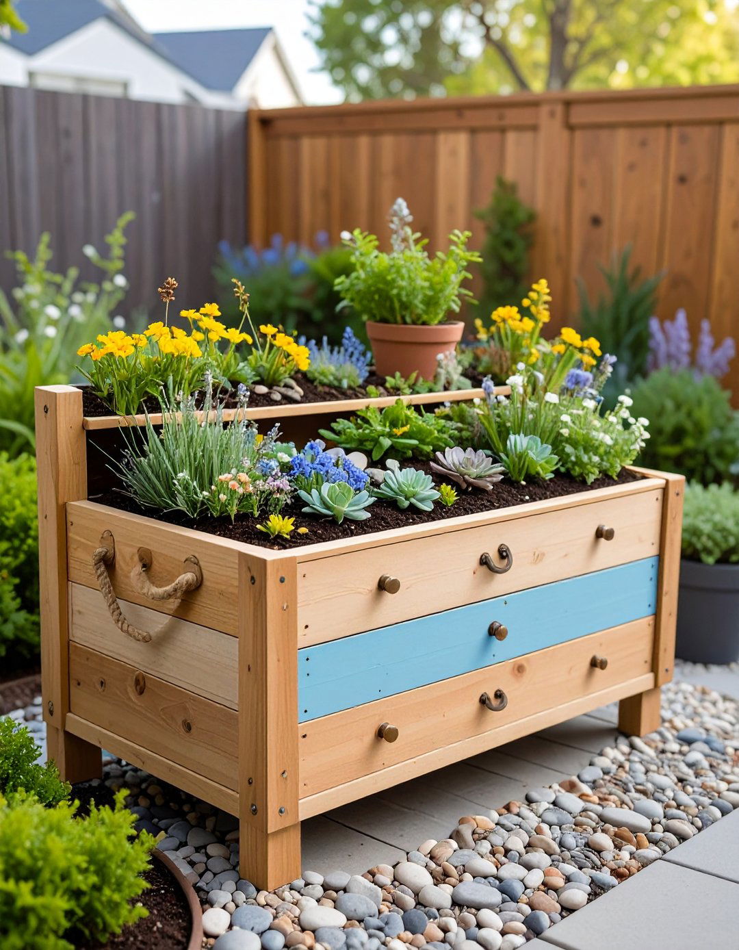 Drawer Fairy Garden Container Up Cycled Story Chest - 20 Fairy Garden Container Ideas