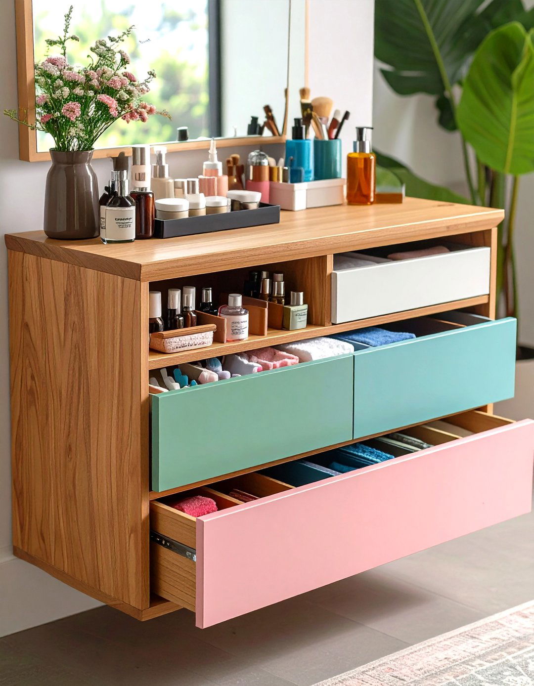 Drawer Organized Floating Vanity Ends Counter Clutter - 20 Floating Vanity Bathroom Ideas